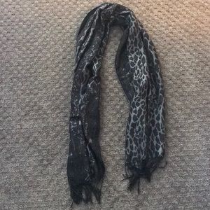 black and silver cheetah print scarf